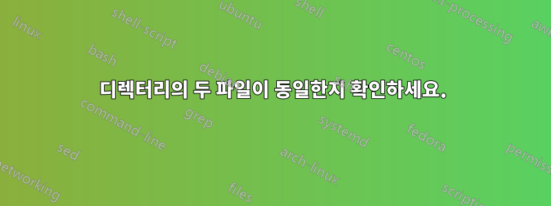 디렉터리의 두 파일이 동일한지 확인하세요.