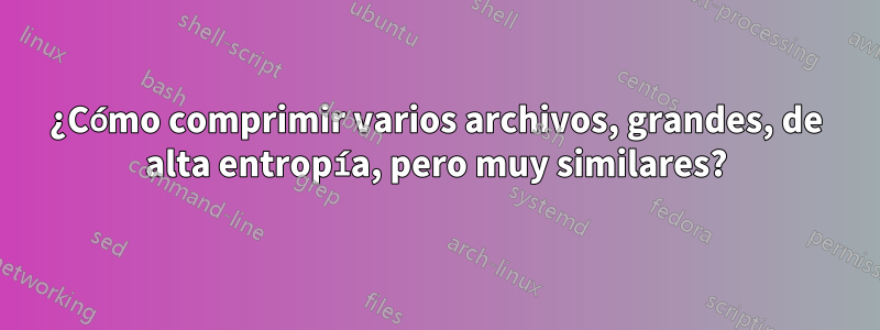 ¿Cómo comprimir varios archivos, grandes, de alta entropía, pero muy similares?