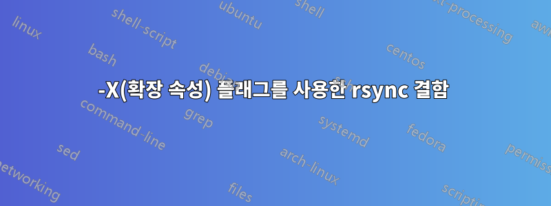 -X(확장 속성) 플래그를 사용한 rsync 결함