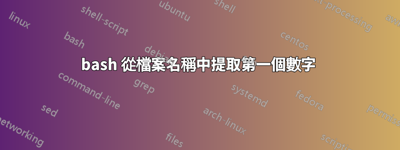 bash 從檔案名稱中提取第一個數字