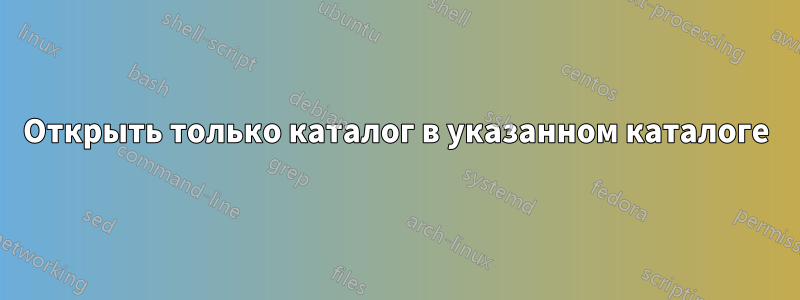 Открыть только каталог в указанном каталоге