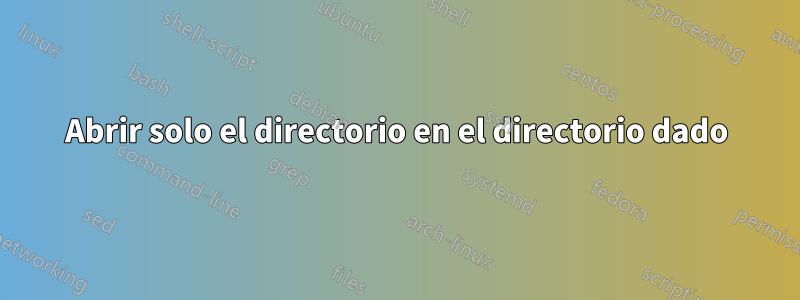 Abrir solo el directorio en el directorio dado