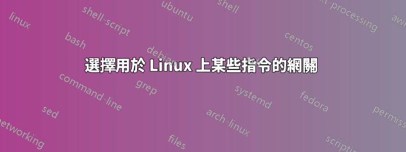 選擇用於 Linux 上某些指令的網關