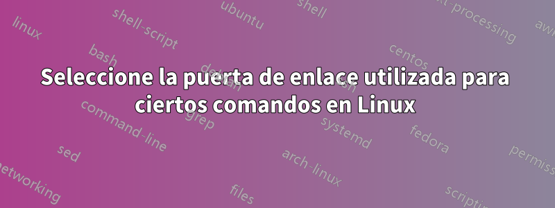 Seleccione la puerta de enlace utilizada para ciertos comandos en Linux