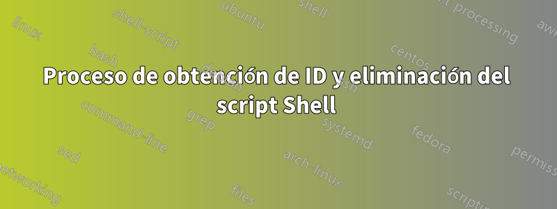 Proceso de obtención de ID y eliminación del script Shell