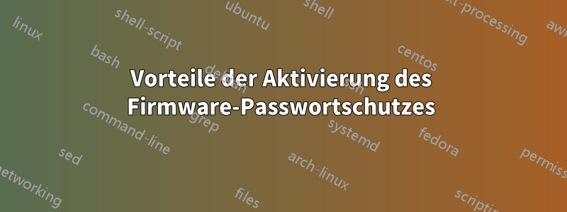 Vorteile der Aktivierung des Firmware-Passwortschutzes