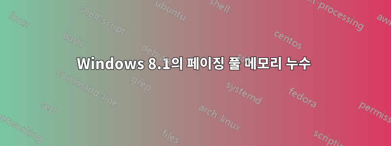 Windows 8.1의 페이징 풀 메모리 누수