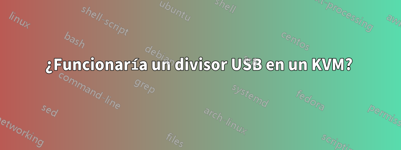 ¿Funcionaría un divisor USB en un KVM?