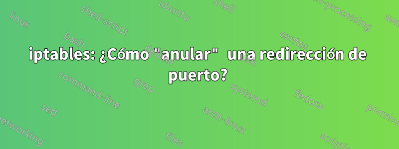 iptables: ¿Cómo "anular" una redirección de puerto?