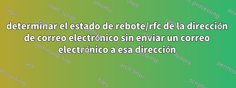 determinar el estado de rebote/rfc de la dirección de correo electrónico sin enviar un correo electrónico a esa dirección