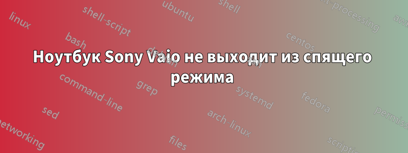 Ноутбук Sony Vaio не выходит из спящего режима