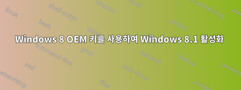 Windows 8 OEM 키를 사용하여 Windows 8.1 활성화