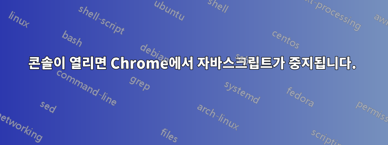 콘솔이 열리면 Chrome에서 자바스크립트가 중지됩니다.