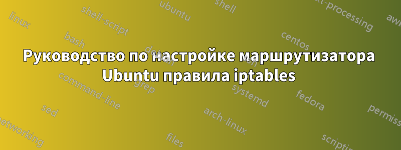 Руководство по настройке маршрутизатора Ubuntu правила iptables