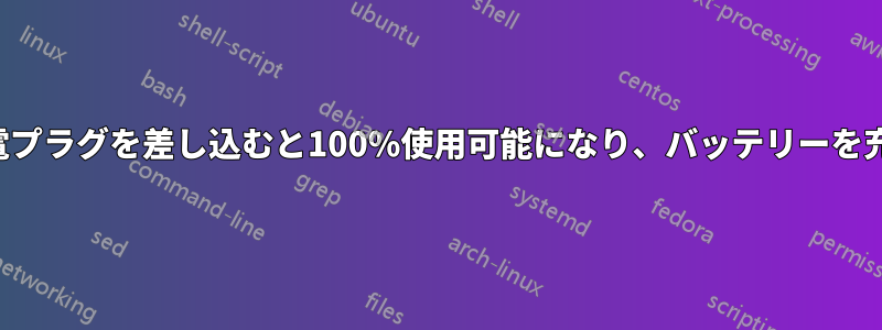 ノートパソコンは充電プラグを差し込むと100%使用可能になり、バッテリーを充電しているようです