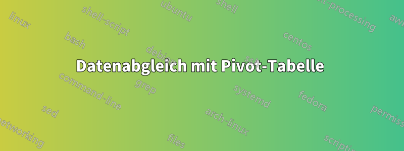 Datenabgleich mit Pivot-Tabelle