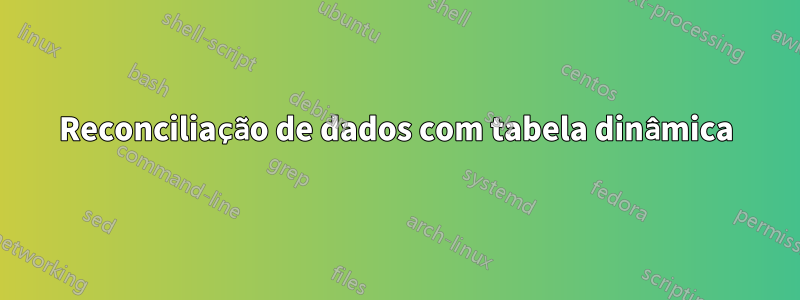 Reconciliação de dados com tabela dinâmica