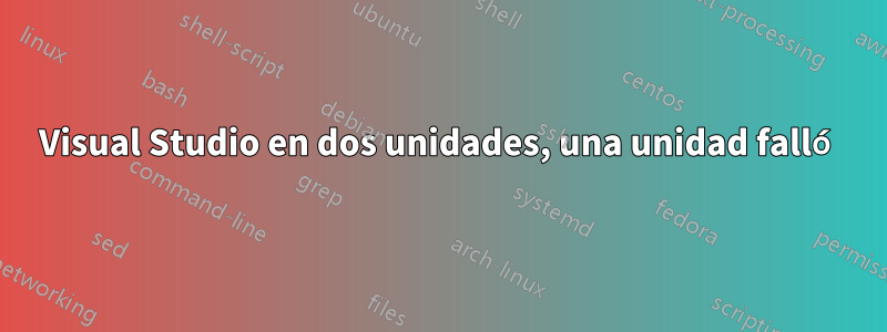 Visual Studio en dos unidades, una unidad falló