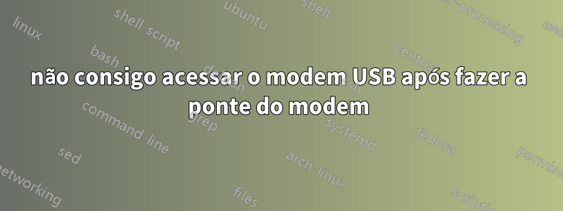 não consigo acessar o modem USB após fazer a ponte do modem