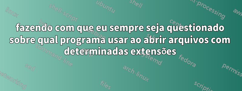 fazendo com que eu sempre seja questionado sobre qual programa usar ao abrir arquivos com determinadas extensões