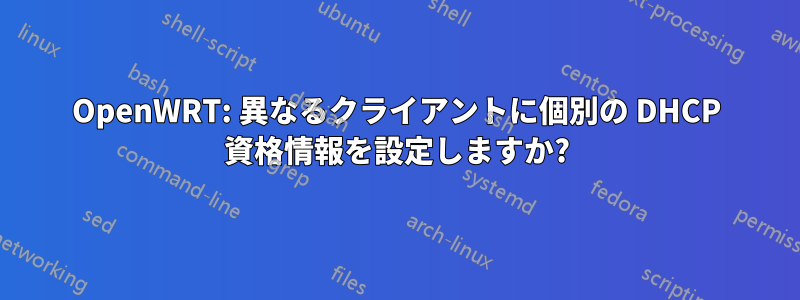 OpenWRT: 異なるクライアントに個別の DHCP 資格情報を設定しますか?