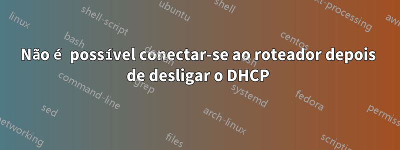 Não é possível conectar-se ao roteador depois de desligar o DHCP