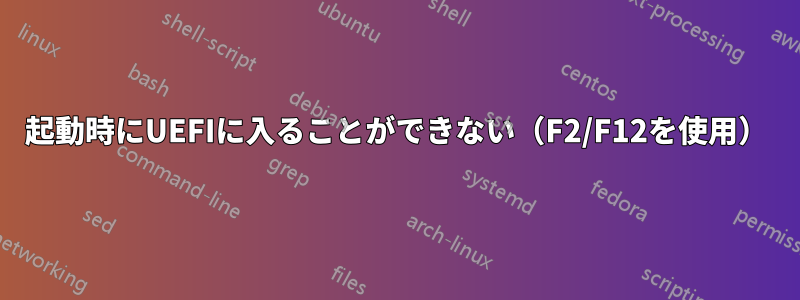 起動時にUEFIに入ることができない（F2/F12を使用）