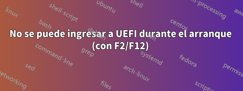 No se puede ingresar a UEFI durante el arranque (con F2/F12)