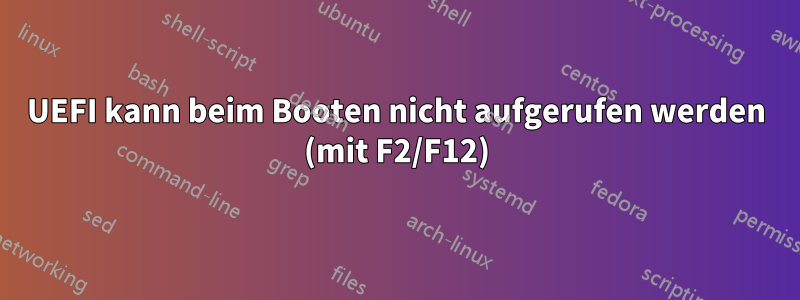 UEFI kann beim Booten nicht aufgerufen werden (mit F2/F12)