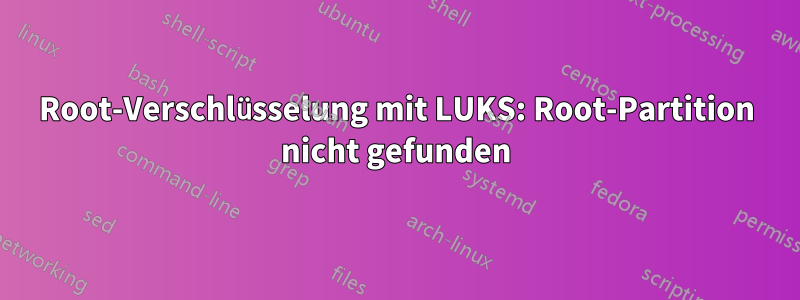 Root-Verschlüsselung mit LUKS: Root-Partition nicht gefunden