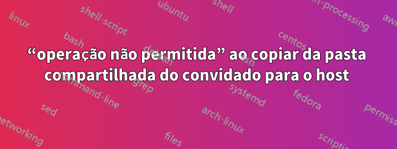 “operação não permitida” ao copiar da pasta compartilhada do convidado para o host