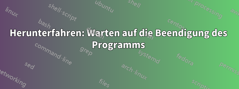 Herunterfahren: Warten auf die Beendigung des Programms