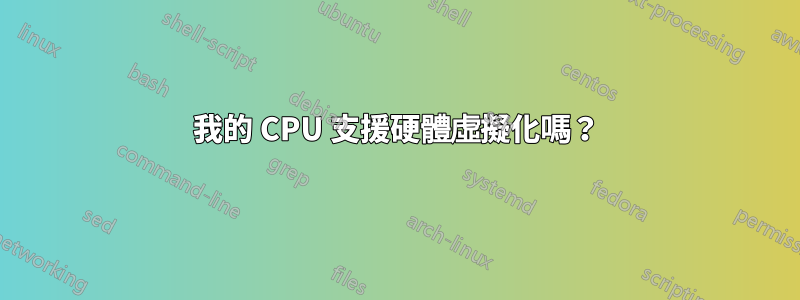 我的 CPU 支援硬體虛擬化嗎？