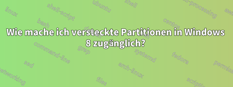 Wie mache ich versteckte Partitionen in Windows 8 zugänglich?