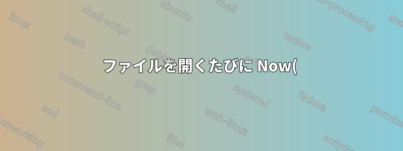 ファイルを開くたびに Now() 関数が更新されないようにするにはどうすればよいですか?
