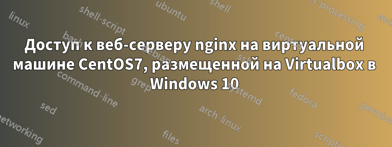 Доступ к веб-серверу nginx на виртуальной машине CentOS7, размещенной на Virtualbox в Windows 10