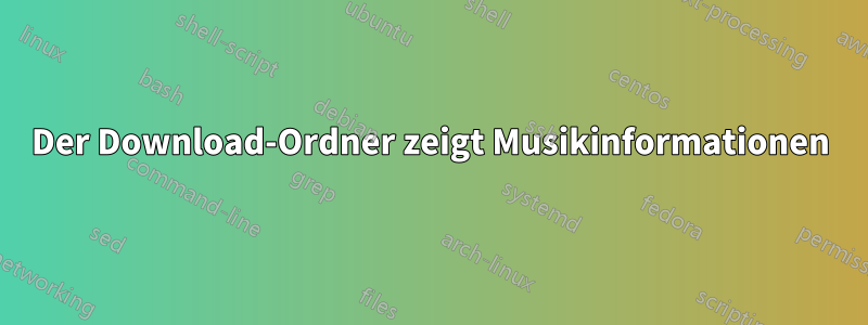 Der Download-Ordner zeigt Musikinformationen