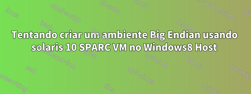 Tentando criar um ambiente Big Endian usando solaris 10 SPARC VM no Windows8 Host