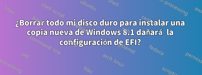 ¿Borrar todo mi disco duro para instalar una copia nueva de Windows 8.1 dañará la configuración de EFI?