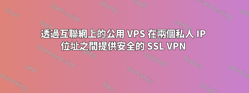 透過互聯網上的公用 VPS 在兩個私人 IP 位址之間提供安全的 SSL VPN