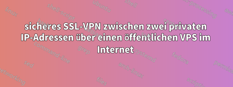 sicheres SSL-VPN zwischen zwei privaten IP-Adressen über einen öffentlichen VPS im Internet