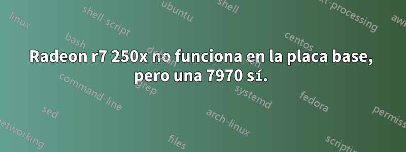 Radeon r7 250x no funciona en la placa base, pero una 7970 sí.