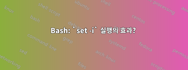 Bash: `set -i` 실행의 효과?