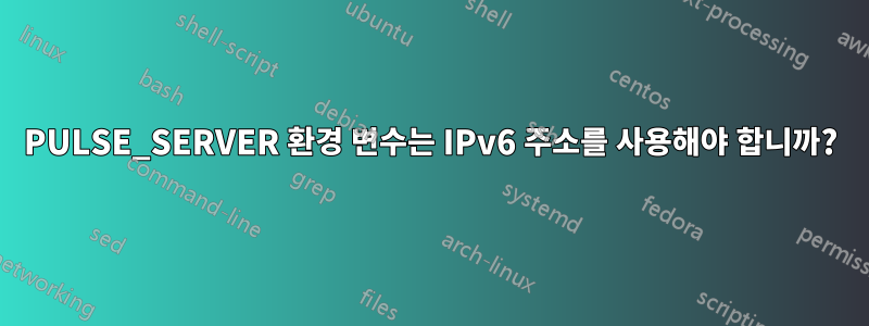 PULSE_SERVER 환경 변수는 IPv6 주소를 사용해야 합니까?