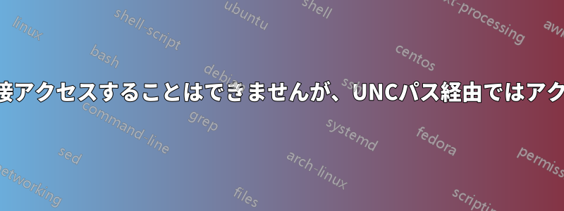 フォルダに直接アクセスすることはできませんが、UNCパス経由ではアクセスできます