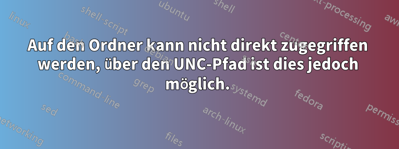 Auf den Ordner kann nicht direkt zugegriffen werden, über den UNC-Pfad ist dies jedoch möglich.