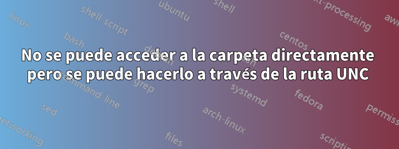 No se puede acceder a la carpeta directamente pero se puede hacerlo a través de la ruta UNC