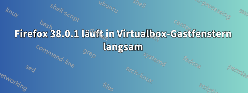 Firefox 38.0.1 läuft in Virtualbox-Gastfenstern langsam