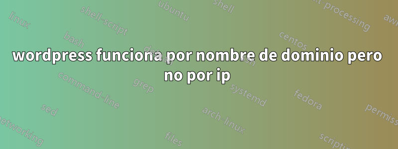 wordpress funciona por nombre de dominio pero no por ip