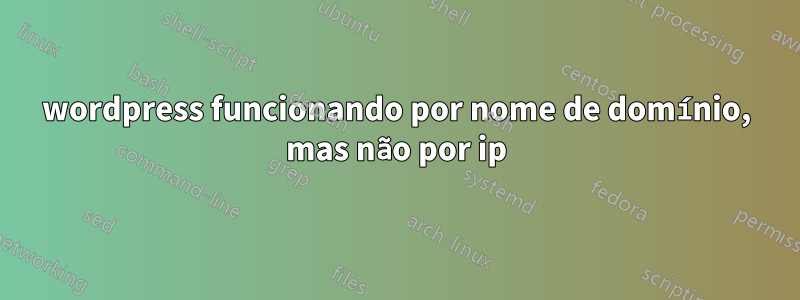 wordpress funcionando por nome de domínio, mas não por ip